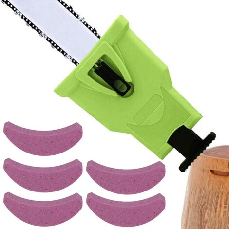 Chainsaw Sharpener with 5 Sharpening Stones Chainsaw Chain Sharpener for 14-20 Inch Guide Bars and 2 Hole Chainsaw Bar