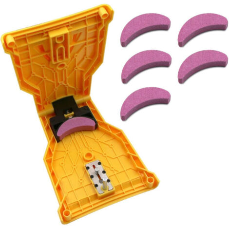 Chainsaw Sharpening Stone, Fast Sharpening Tool, Chain Sharpener, Woodworking Tool, Self-Sharpening Saw Chain Sharpener, Chainsaw Sharpener with 5 Sharpening Stones Kit