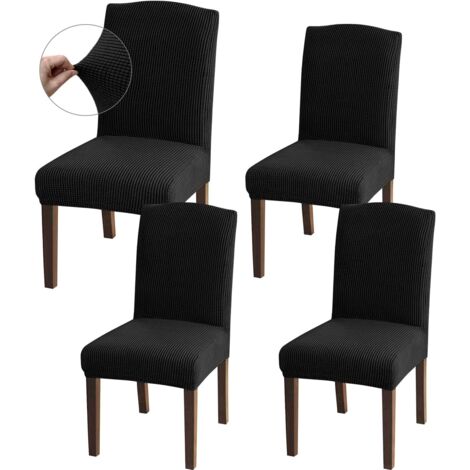 Chair Cover Set - Chair Covers - 4-Piece Set - Elastic - Straight - Dining Chair Cover - Chair Protector - Elastic Chair Cover - Universal - Office Chair Cover - Chair Covers - Suitable for Chair Back