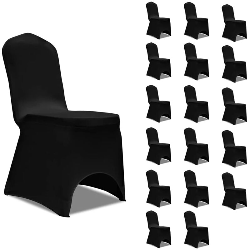 Vidaxl - Chair Cover Stretch Black 18 pcs