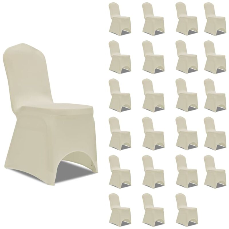 Chair Cover Stretch Cream 24 pcs Vidaxl