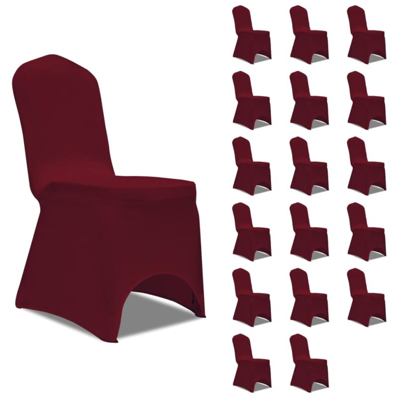 Chair Cover Stretch Burgundy 18 pcs Vidaxl