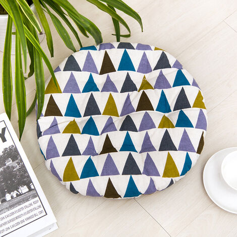 Chair cushions Seat cushion Indoor Outdoor Dining Garden 40x40cm Round (coloured triangle)