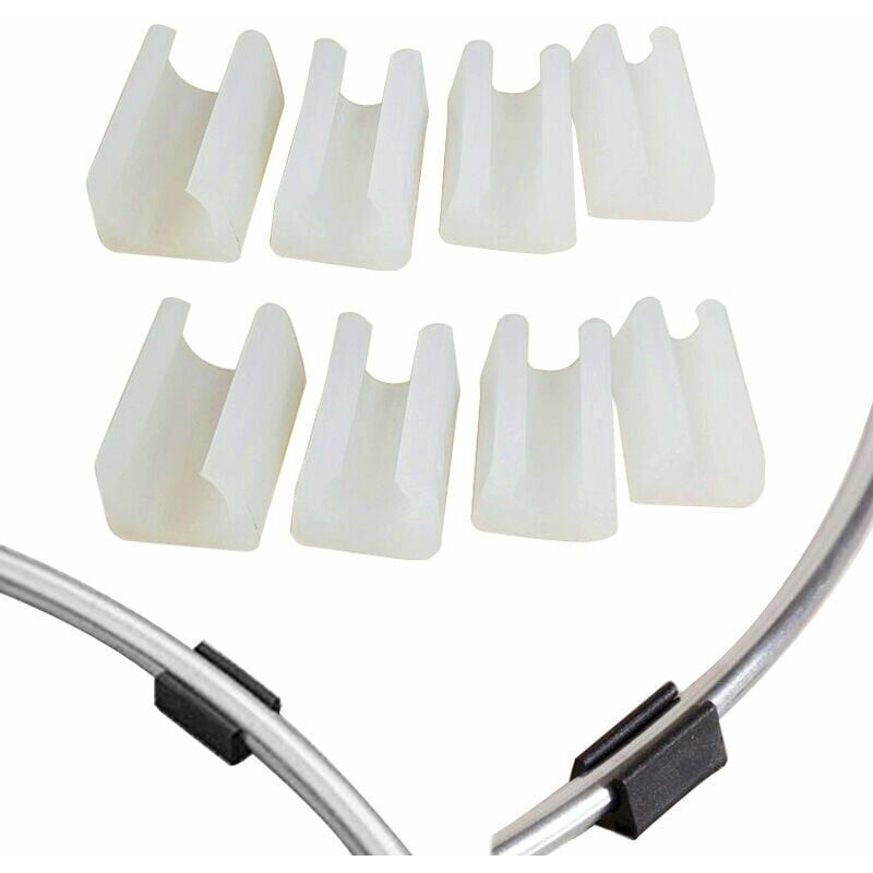 Chair Foot Pads, Round, Tube, Side Table, Armchair, Footpad, Furniture, U-Shaped, White Plastic, Diameter 14 mm, 20 Pack