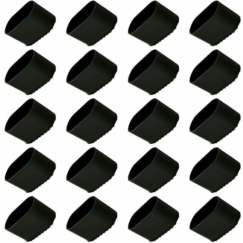Chair leg cap, 20 pieces Chair leg protector, floor protector, foot tips, plastic chair leg, floor protector, 40x20 mm protective cap for oval tubes,