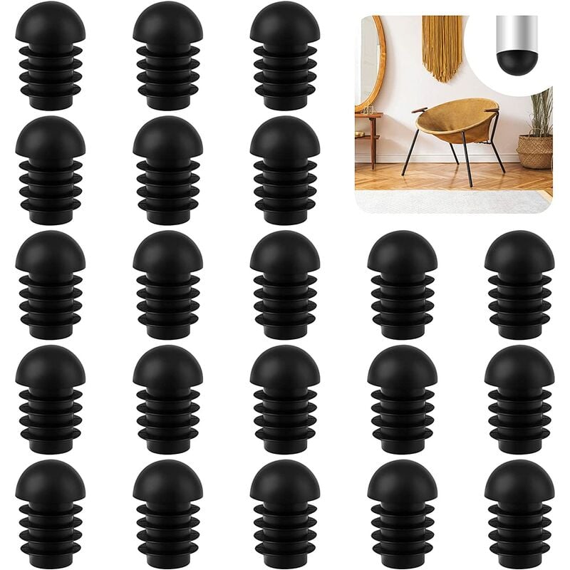 Pesce - Chair Leg Cap 50 Pcs Round End Caps Chair Hose Plug Chair Leg Protector Round Inlet Cap for Chair Leg to Protect Furniture (19mm)
