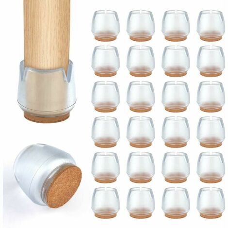Chair Leg Caps, 24 Pcs Chair Leg Caps, Non-Slip and Scratch-Resistant Furniture Leg Covers, Chair Pad with Felt, Mute Chair Leg, Chair Leg Covers (Round Shape 17-21mm), Enso