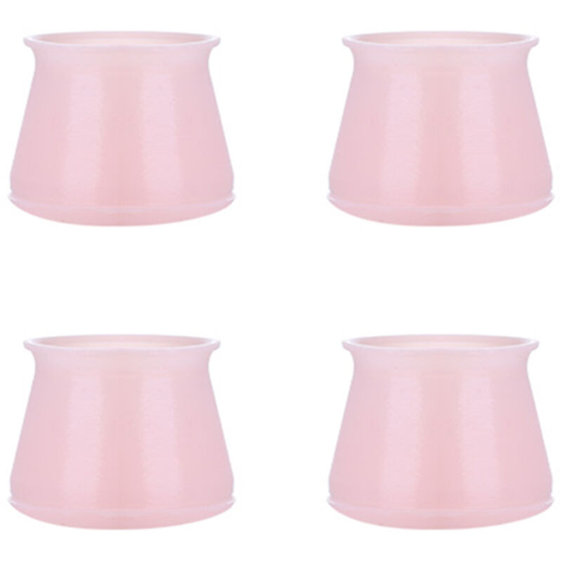 Protecteurs de pieds de chaise en silicone élastique, design fermé, facile à nettoyer, rose nordique rond