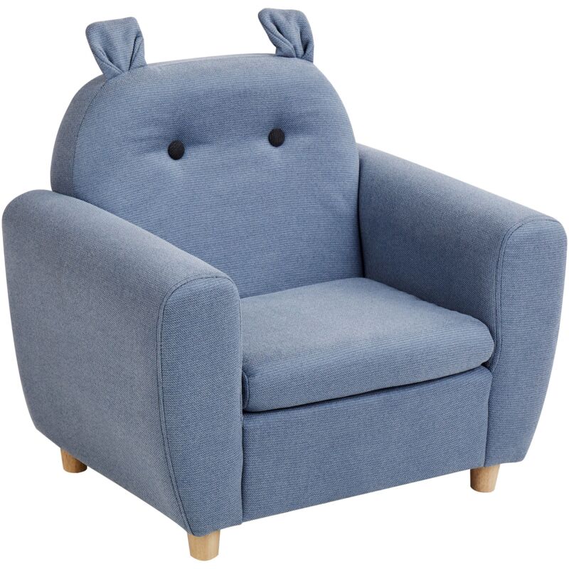 Kids Armchair Hippo MARIBO Fabric Blue