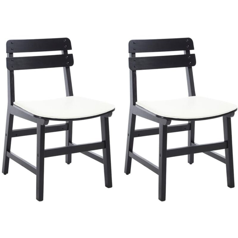 Chairus Chaise Scandinave Lot de 2 en Bois Chaises de Salle à Manger Rétro avec Dossier pour Restaurant, Noir