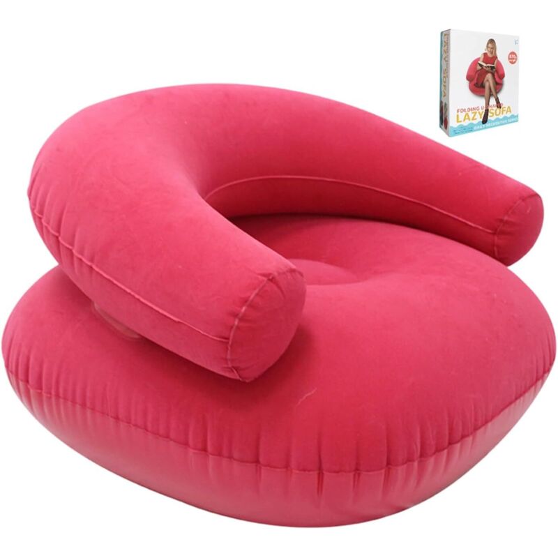 Chaise à Air,en Velours Pliable et Portable - Mobilier Gonflable Usage Extérieur Plage Piscine Salon et Chambre