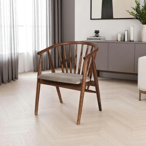 Chaise à barreaux - velours taupe TENA