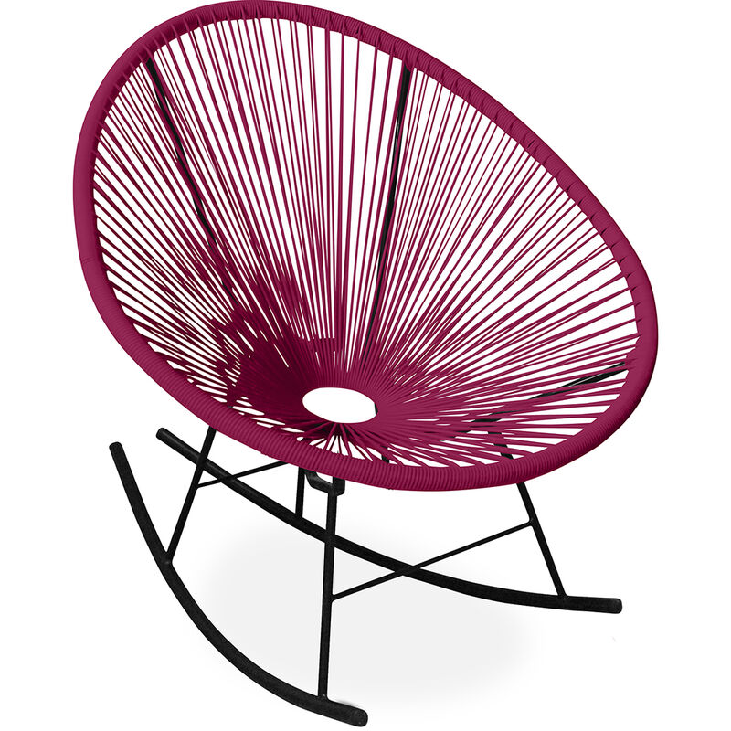 Acapulco Style - Chaise d'extérieur - Chaise à bascule de jardin - Nouvelle édition - Acapulco Violet - Acier, Rotin synthétique - Violet