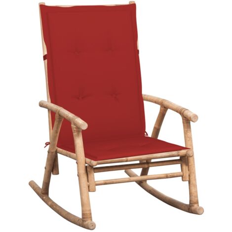 Chaise à bascule avec coussin Bambou vidaXL