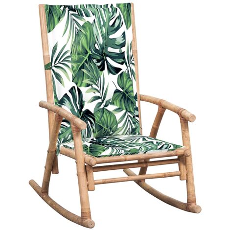 Chaise à bascule avec coussin Bambou vidaXL - Brun