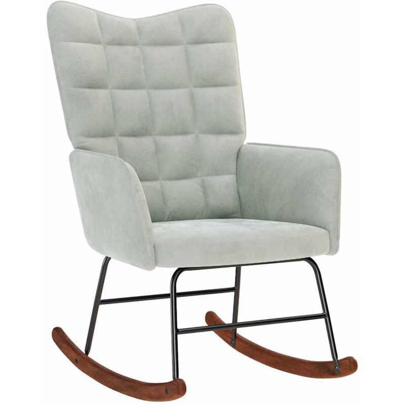 Chaise à bascule Gris clair Velours - Vidaxl