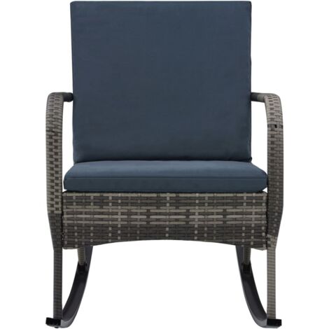 Chaise à bascule de jardin et de camping, Chaise de relaxation, Résine tressée Anthracite OIB2957E