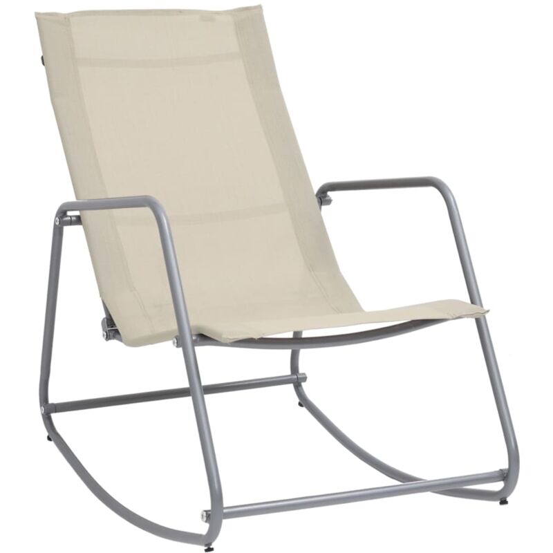 Chaise à bascule de jardin Crème 95x54x85 cm Textilène