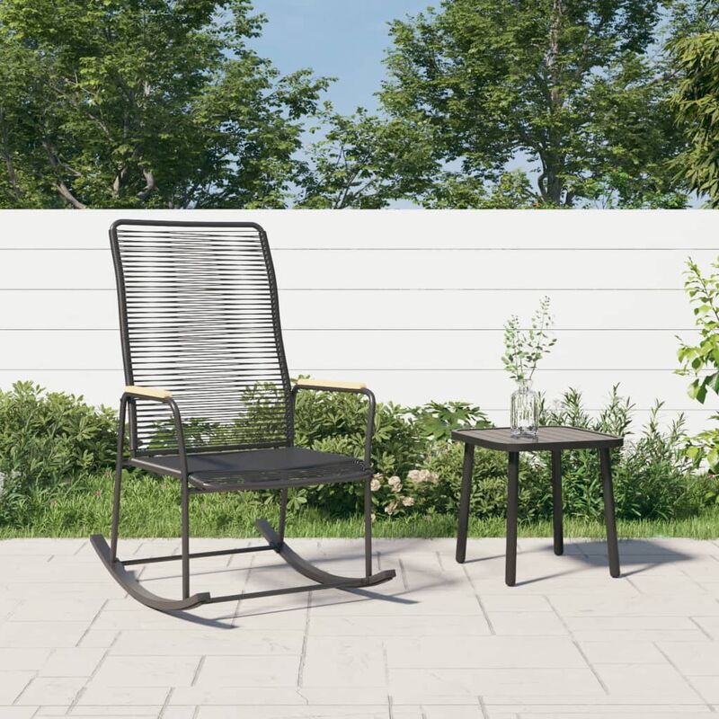 Vidaxl - Chaise à bascule de jardin noir 59x79,5x104 cm Rotin pvc