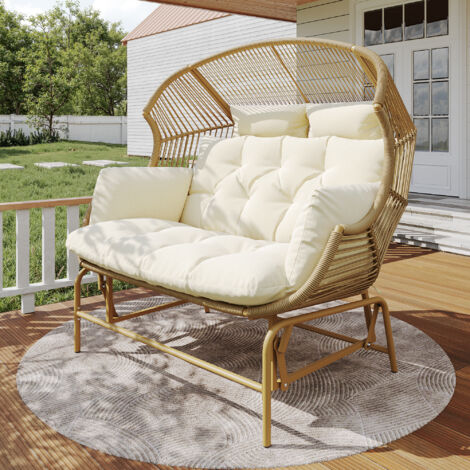 Chaise à bascule de jardin pour deux personnes, chaise suspendue de patio, chaise à bascule d'extérieur, chaise à bascule, balançoire de jardin, balançoires de porche pour le jardin, le balcon ou la t