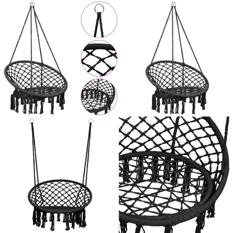 Chaise à bascule en hamac 80 cm Anthracite - chaise balançoire - chaises balançoires - Home & Living - Anthracite