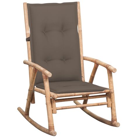 Chaise à bascule Fauteuil berçant - Chaise de salon avec coussin Bambou BonneVie-29278