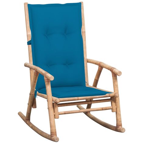Chaise à bascule Fauteuil berçant - Chaise de salon avec coussin Bambou BonneVie-36805