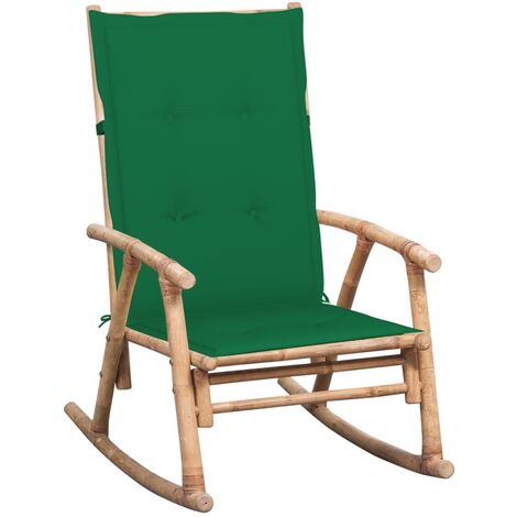 Chaise à bascule Fauteuil berçant - Chaise de salon avec coussin Bambou BonneVie-40427