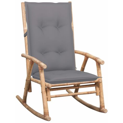 Chaise à bascule Fauteuil berçant - Chaise de salon avec coussin Bambou BonneVie-43735