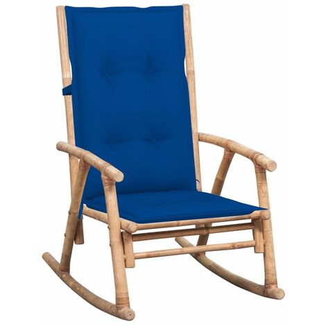 Chaise à bascule Fauteuil berçant - Chaise de salon avec coussin Bambou BonneVie-92658