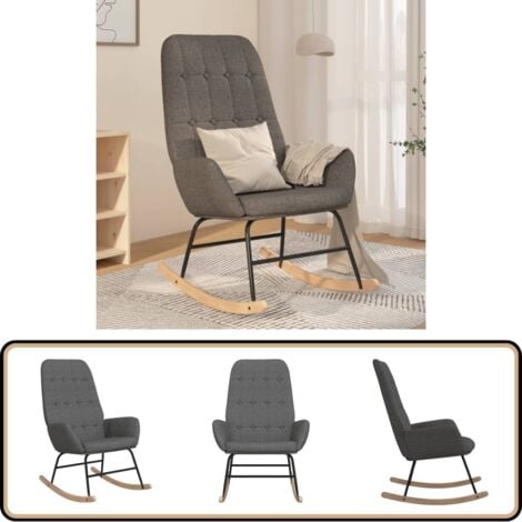 Chaise à bascule Gris clair Tissu - Chaise À Bascule - Fauteuil Relaxant - Chaise En Tissu - Chaise Ergonomique - Mobilier De Salon