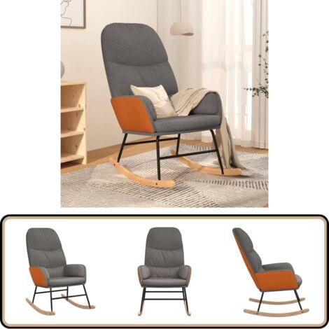Chaise à bascule Gris clair Tissu - Chaise À Bascule - Fauteuil Relaxant - Chaise En Tissu - Chaise Grise - Chaise Ergonomique