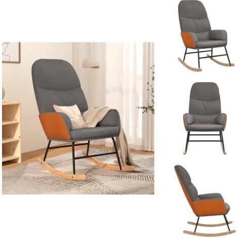 Chaise à bascule Gris clair Tissu - Chaise À Bascule - Fauteuil Relaxant - Chaise En Tissu - Chaise Grise - Chaise Ergonomique