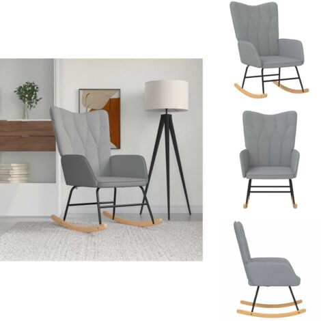 Chaise à bascule Gris clair Tissu - Fauteuil À Bascule - Chaise Relaxante - Chaise Moderne - Chaise Confortable - Mobilier De Salon