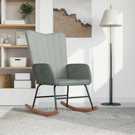 Fauteuil à Bascule En Lin Blanc VidaXL – 74x90x102 Cm, Accueil Moelleux, Bascule Douce - 5