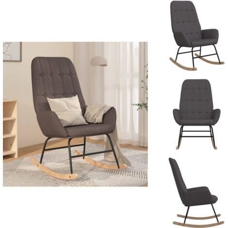 Chaise à bascule Gris foncé Tissu - Chaise À Bascule - Fauteuil Relaxant - Chaise En Tissu - Chaise Ergonomique - Mobilier De Salon