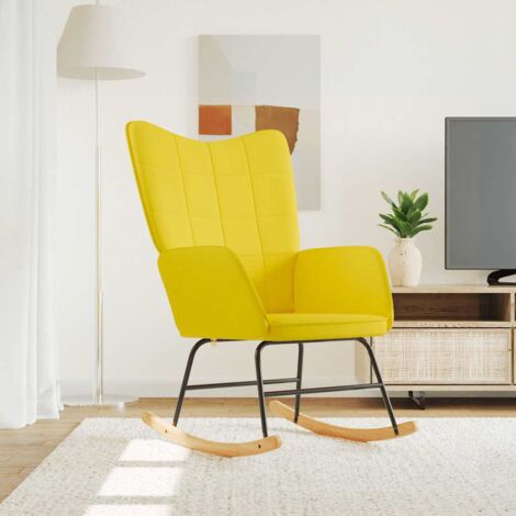 Chaise à bascule Jaune moutarde Tissu vidaXL