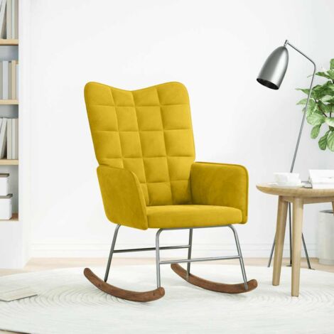 Chaise à bascule Jaune Velours