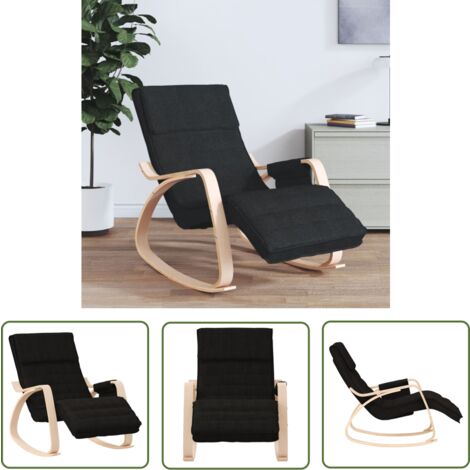 Chaise à bascule Noir Tissu