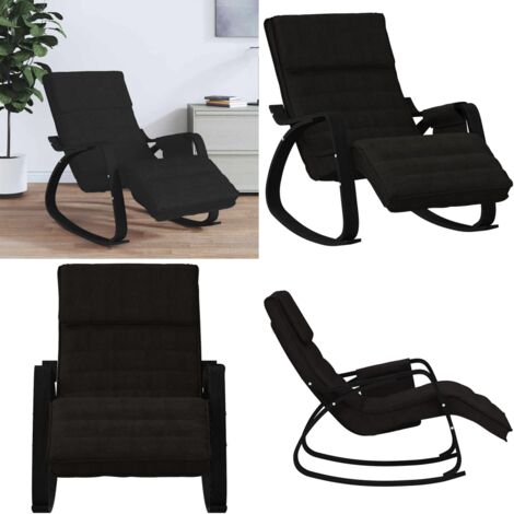 Chaise à bascule Noir Tissu - Chaise de détente - Fauteuil relaxant