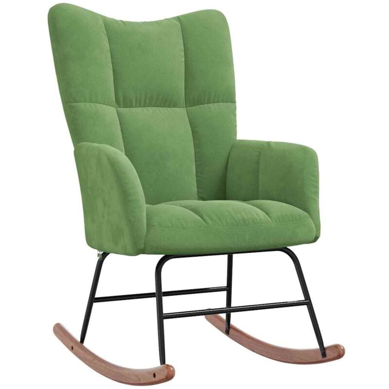 Vidaxl - Chaise à bascule Vert clair Velours