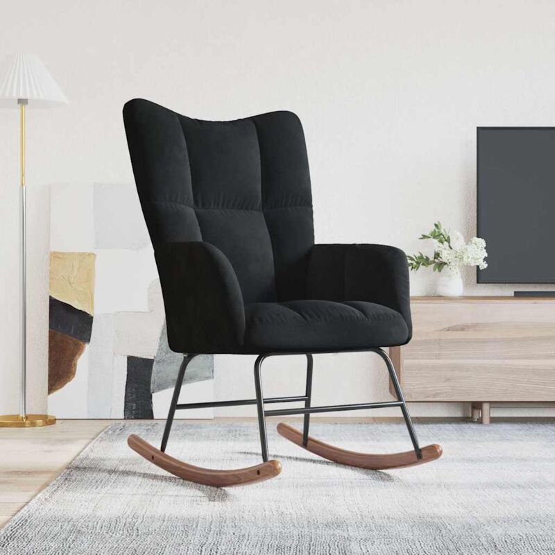 Chaise de manche en velours rembourré élégant diverses couleurs disponibles couleur : Noir