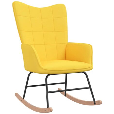 Chaise à bascule，Chaise de relaxation Jaune moutarde Tissu CFW90963