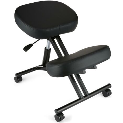 Chaise à genoux réglable, Chaise orthopédique, Tabouret ergonomique, Correcteur de Posture, pour maison et bureau - Noir