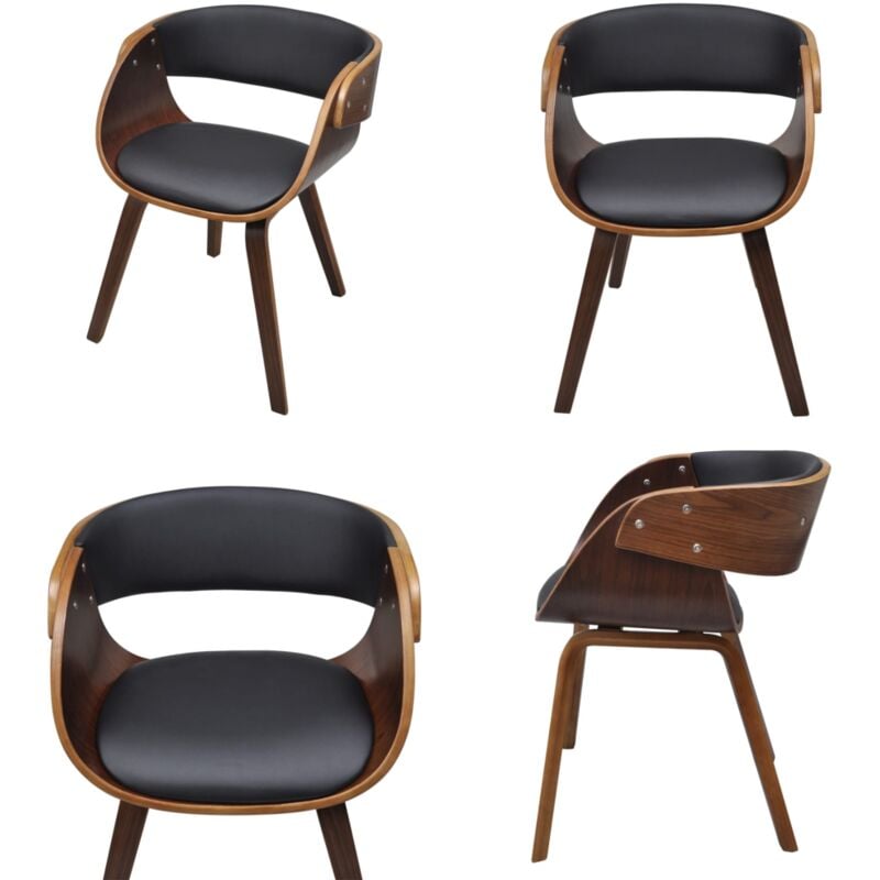 Chaise à manger bois courbé et similicuir - Chaises De Salle à Manger - Chaise Moderne - Chaise Élégante - Chaise Confortable - Chaise Design - Home