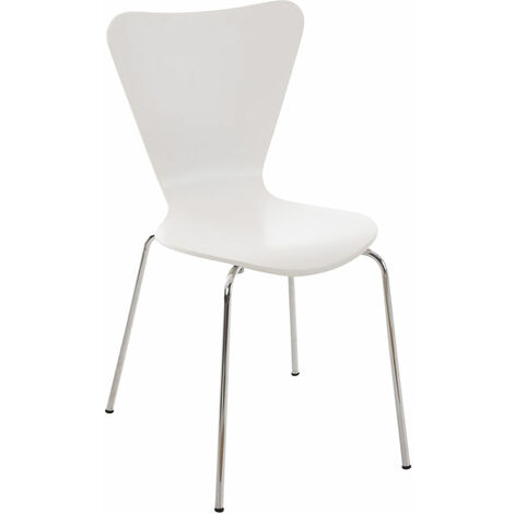 Chaise à manger empilable en bois et cadre en métal chaise élégante diverses couleurs Couleur : Blanc