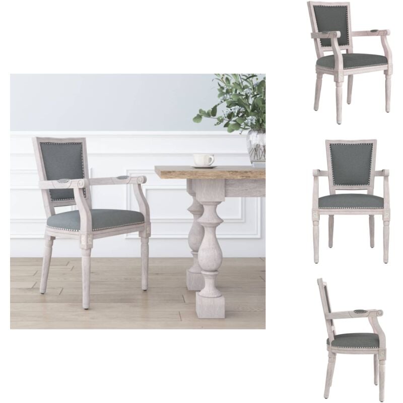 Vidaxl - Chaise à manger Gris foncé Tissu - Chaises De Salle à Manger - Chaise De Cuisine - Chaise Élégante - Chaise Française - Chaise Rembourrée
