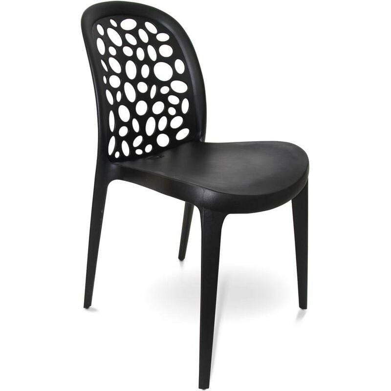 Chaise à manger design Kiana Noir - pp, Plastique - Noir
