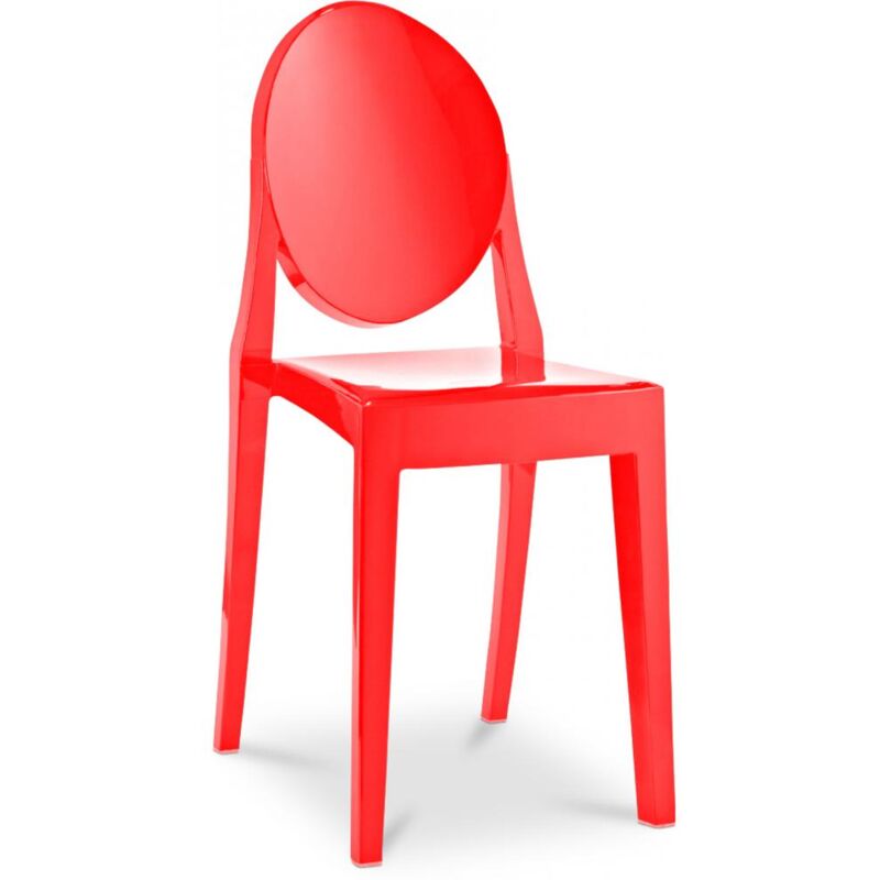 Privatefloor - Chaise transparente de salle à manger - Victoria Queen Rouge Privatefloor - Chaise transparente de salle à manger - Victoria Queen Rouge