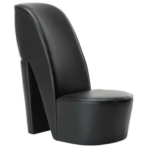 Chaise Ă talons hauts en similicuir noir